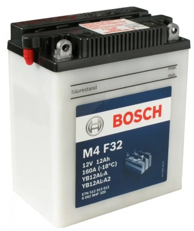 Аккумулятор Bosch 0092M4F320 FP M4F 12V 12AH 160A, Bosch